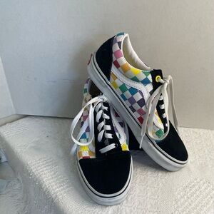 Vans Multicolor Checkerboard Low-Top Sneakers - Size W 7 or M 5.5~Weekender